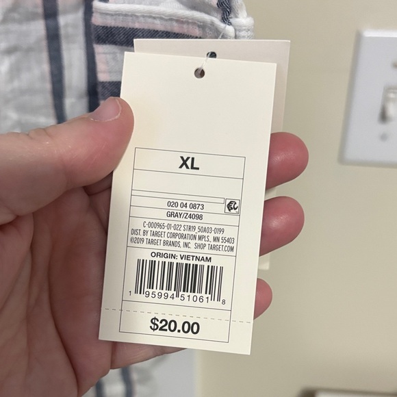 NWT Stars Above Pink and Grey Striped Flannel Nightgown - Picture 3 of 5